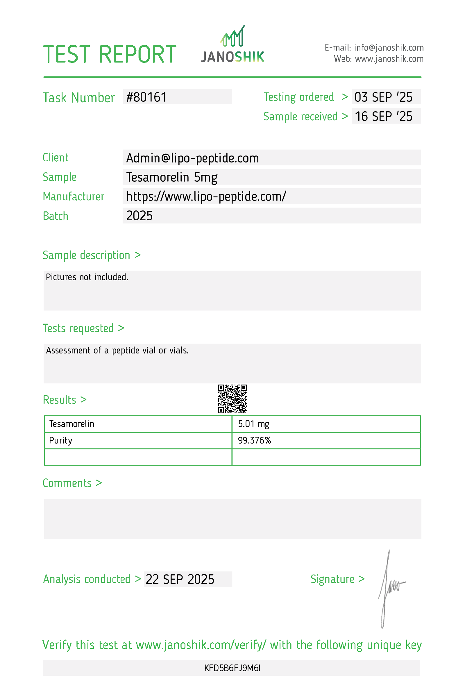 janoshik-report-Tesamorelin5mg
